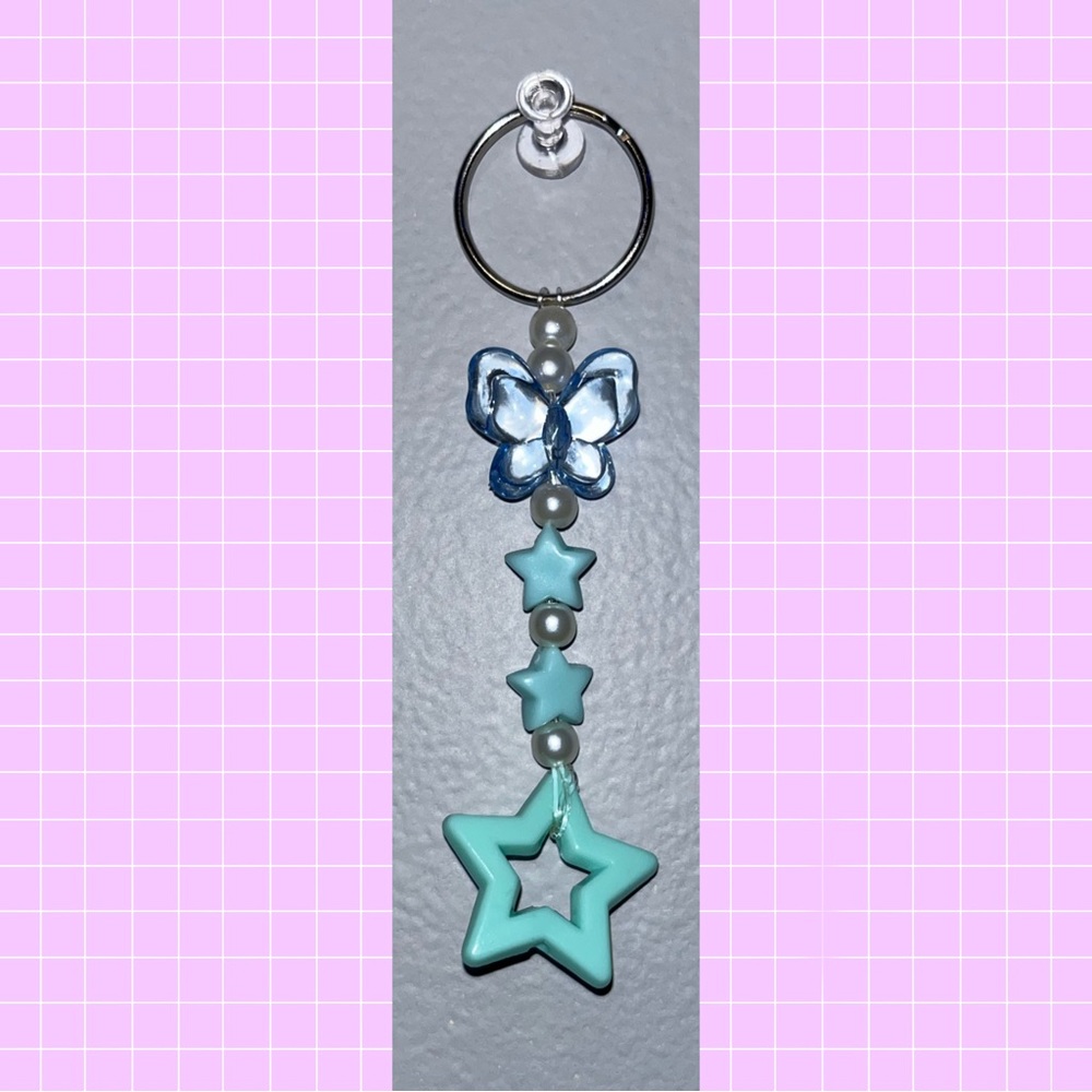 Blue butterfly keychain